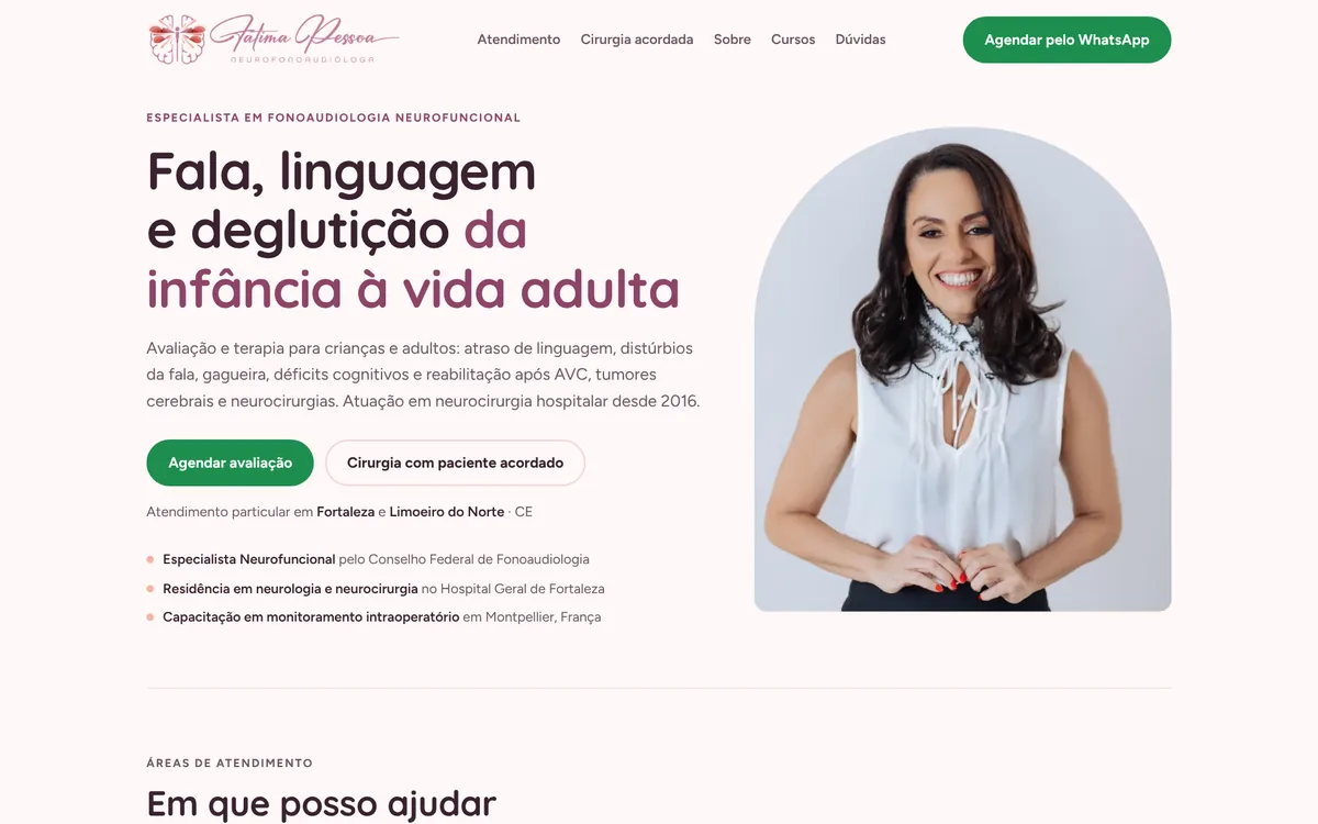 Tela do projeto Fátima Pessoa